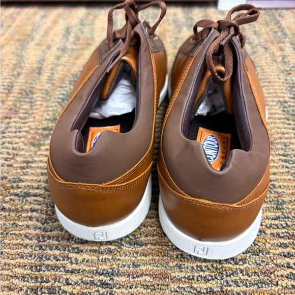 Footjoy Contour Golf Shoes Brown Leather Lace Up Men's Size 11 - NEW - Picture 2 of 7